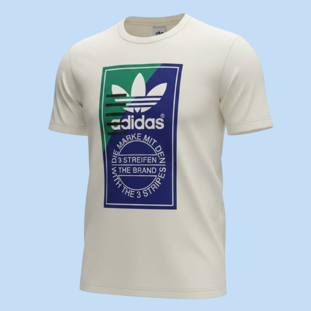 Adidas Men's (L) Front Graphic Print rare original logo hang tag shirt